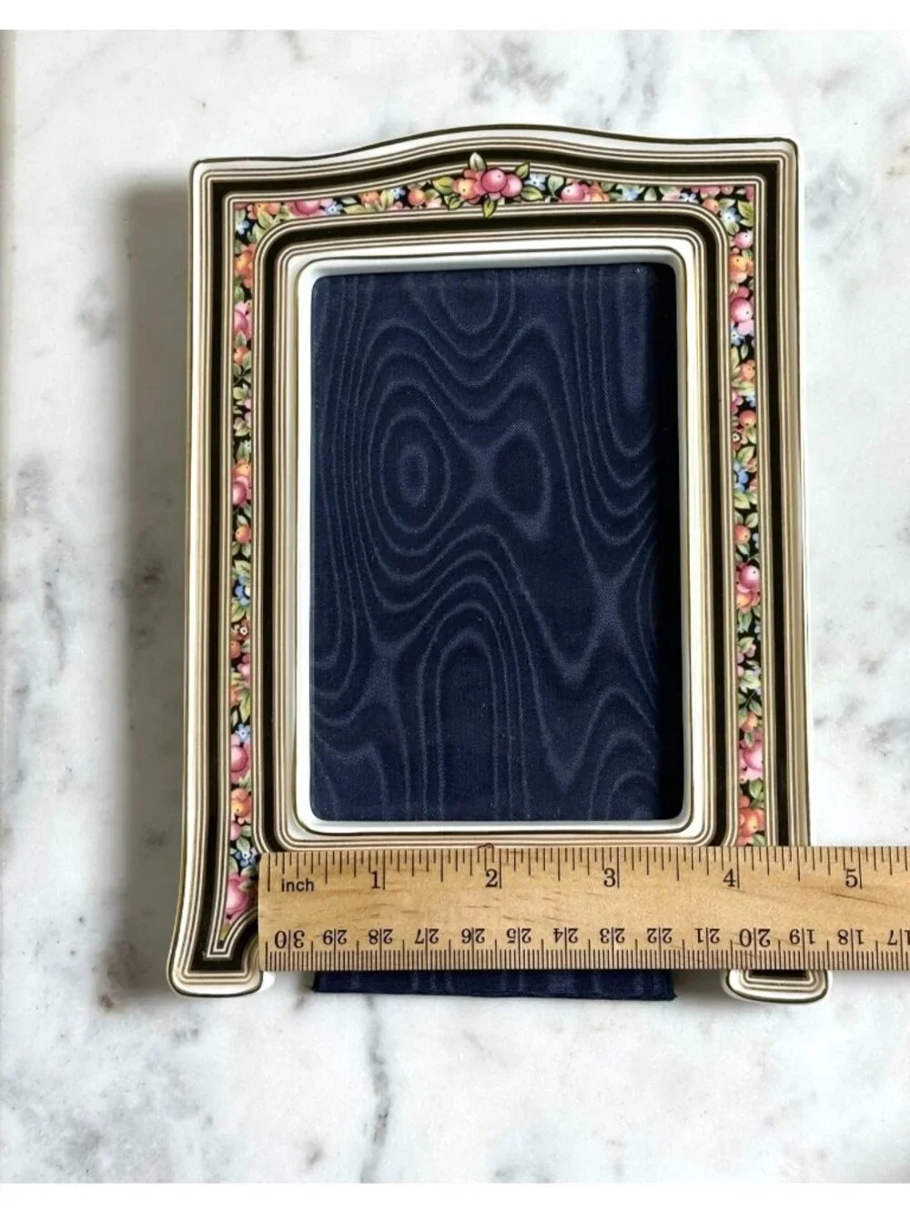 Vintage Floral 4x5 Picture Frame | Cottagecore Tabletop Photo Frame | Pink Flowe